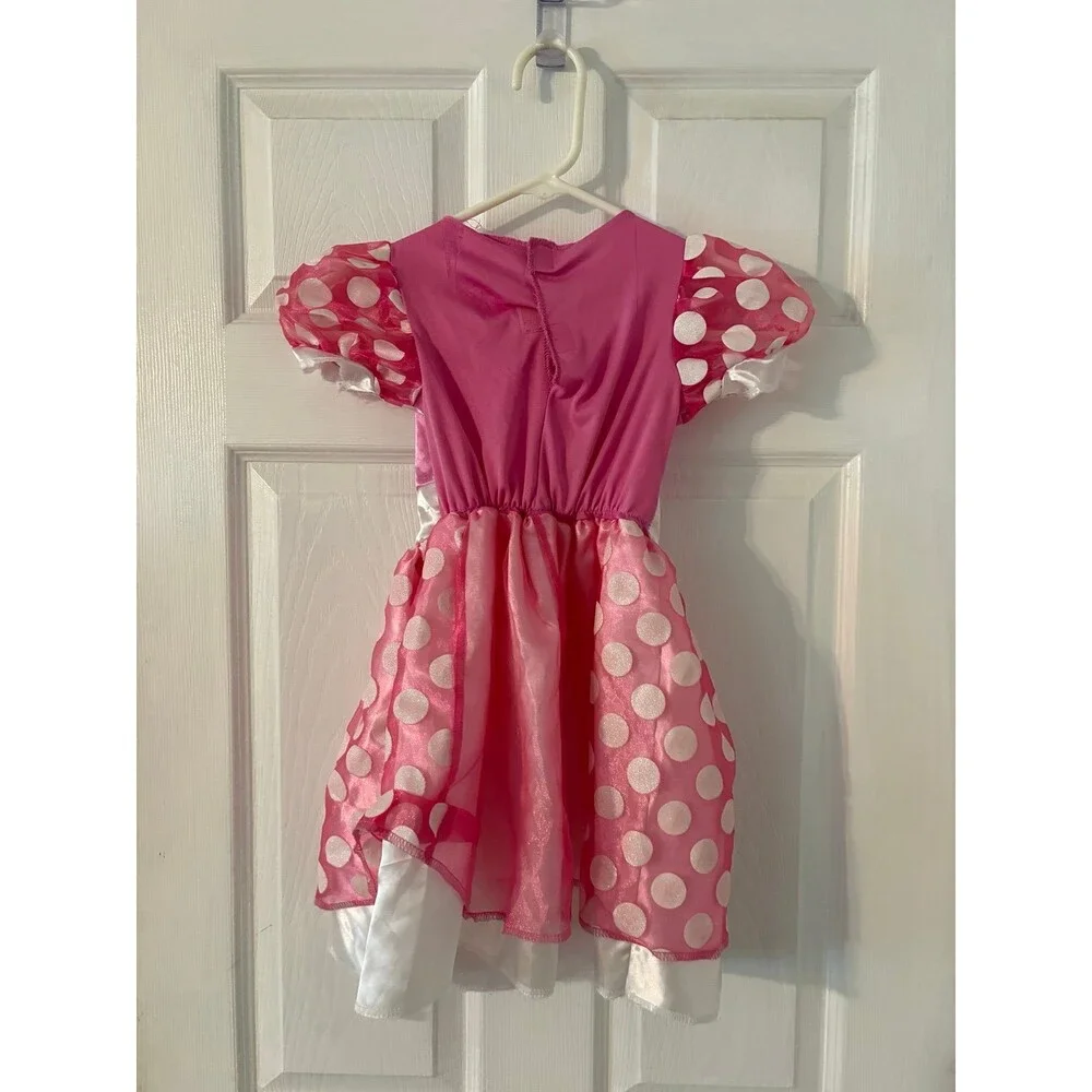 Disney Minnie Mouse Pink Polka Dot Costume Dress Toddler 3T 4T Halloween
